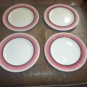 4 Vintage Hand Painted 8" Mayer China Salad Plates